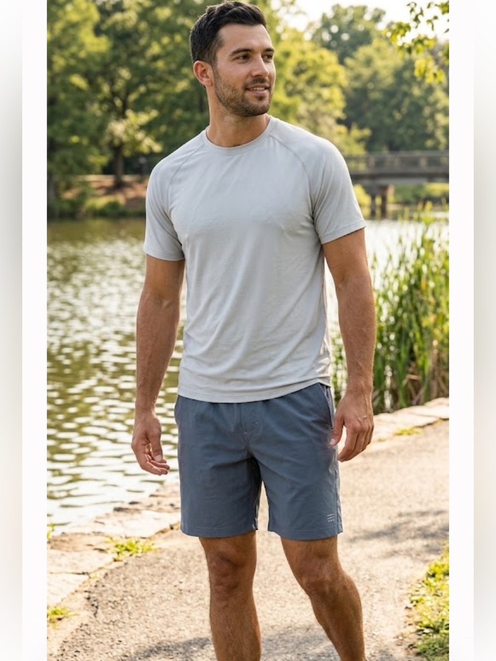 Free Fly Apparel Slate Gray Men's Athletic Shorts